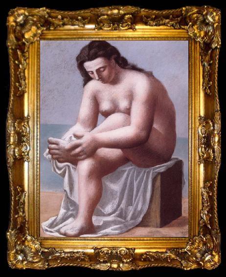 framed  pablo picasso seted nude drying ber foot, ta009-2